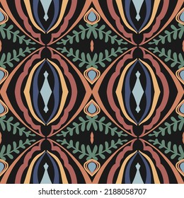 Tile seamless pattern design. With colourful motifs background. Vector illustation Eps10