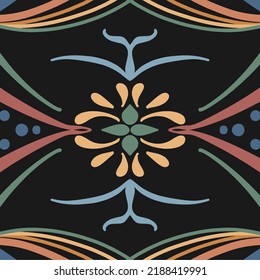 Tile seamless pattern design. With colourful motifs background. Vector illustation Eps10