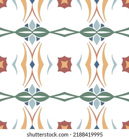 Tile seamless pattern design. With colourful motifs background. Vector illustation Eps10