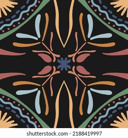 Tile seamless pattern design. With colourful motifs background. Vector illustation Eps10