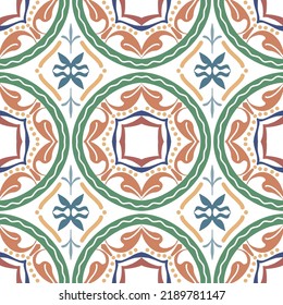 Tile seamless pattern design. With colourful motifs background. Vector illustation Eps10