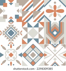 Tile seamless pattern design. With colourful motifs. Vector illustration EPS10.
