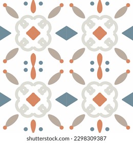 Tile seamless pattern design. With colourful motifs. Vector illustration EPS10.