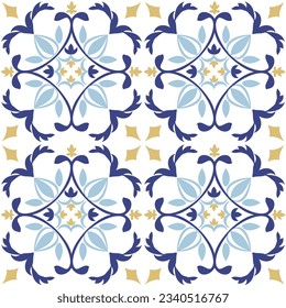 Tile seamless pattern design. With colourful motifs background.