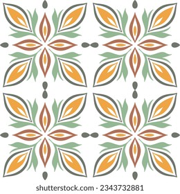 Tile seamless pattern design. With colourful motifs background.