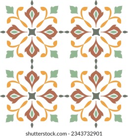 Tile seamless pattern design. With colourful motifs background.