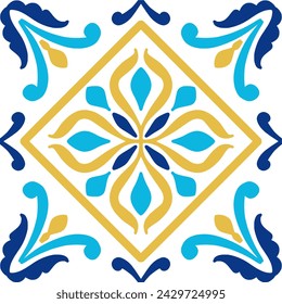 Tile seamless pattern design. With colourful motifs background.