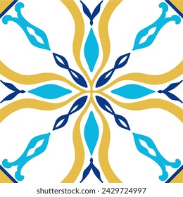 Tile seamless pattern design. With colourful motifs background.