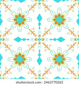 Tile seamless pattern design. With colourful motifs background.