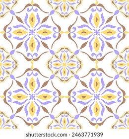 Tile seamless pattern design. With colourful motifs background.