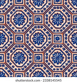 Tile seamless pattern. Grunge vintage texture. Vector illustration.