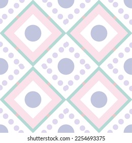 Tile seamless pattern pastel colorful. Interior decoration buildings in vintage style. Vector 
