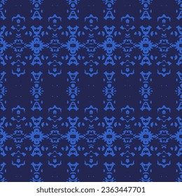 Tile Seamless Pattern. Tiles Spain Ornament.  Vector seamless pattern with decorative climbing flowers.