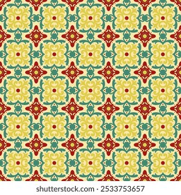 Vetor de padrão contínuo lado a lado. Talavera Padrões de Motivo Vintage