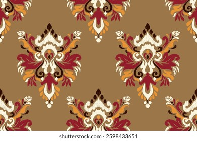 Tile seamless pattern,tile floral seamless pattern,Ikat floral seamless pattern,Aztec style,Spanish motif embroidery.design for texture,fabric,clothing,wrapping paper,decoration,tile,print,home decor