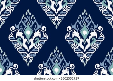 Tile seamless pattern,tile floral seamless pattern,Ikat floral seamless pattern,Aztec style,Spanish motif embroidery.design for texture,fabric,clothing,wrapping paper,decoration,tile,print,home decor.