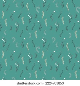 A tile of seamless repeating pattern of meadow herbs for surfaces.