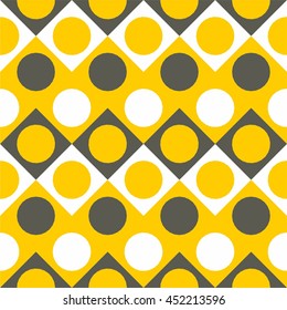 Tile seamless vector pattern with dots and squares