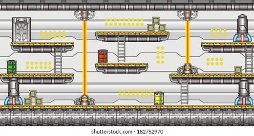 Tile set Platform for Game - A set of vector game asset, contains ground tiles and several items / objects / decorations, used for creating mobile games 