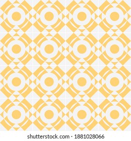 Tile mit einfacher Geometrie mit gelber Farbe. Nahtloses Muster mit Vintage und Retro-Stil.