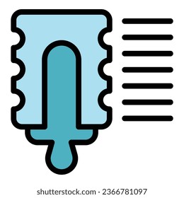Tile spatula icon outline vector. Construction surface. Ceiling interior color flat