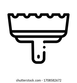 tile spatula icon vector. tile spatula sign. isolated contour symbol illustration