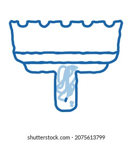 tile spatula sketch icon vector. Hand drawn blue doodle line art tile spatula sign. isolated symbol illustration