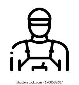 tile stacker worker icon vector. tile stacker worker sign. isolated contour symbol illustration