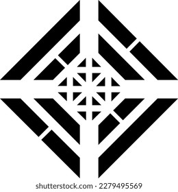 tile stencil. Abstract black and white vector drawing