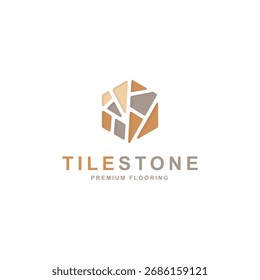 Tile stone and flooring logo design vector illustration
