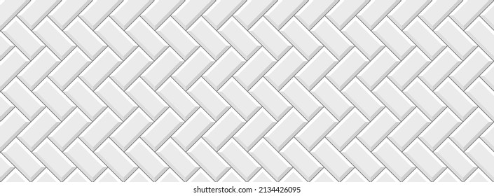 Tile subway. Brick wall. Seamless metro background. White kitchen backsplash. Ceramic pattern. Apron faience print. Cement texture. Old rectangle brickwall. Vintage stone surface. Vector illustration