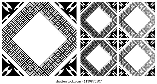 Tile texture with single layer vector illustration pattern. The left one shows a pattern component and the right one shows components combine together.