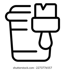 Tile tool icon outline vector. Cement surface. Stone design