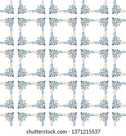 Tile traditional seamless pattern in scandinavian style. For bathroom, kitchen, swedish design. Vector illustration