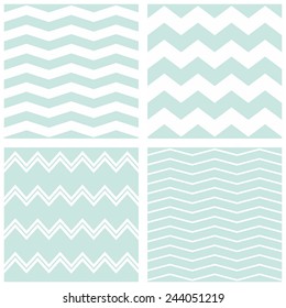 Tile vector chevron pattern set with sailor blue and white zig zag background