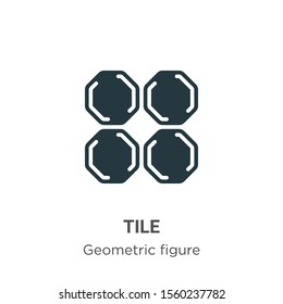 Tile vector icon on white background. Flat vector tile icon symbol sign from modern geometric figure collection for mobile concept and web apps design.