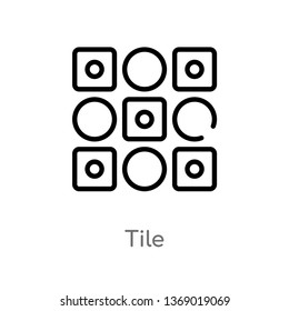 tile vector line icon. Simple element illustration. tile outline icon from geometric figure concept. Can be used for web and mobile