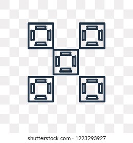 Tile vector outline icon isolated on transparent background, high quality linear Tile transparency concept can be used web and mobile