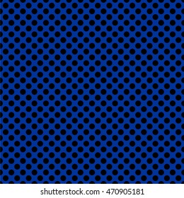 Tile vector pattern with black polka dots on navy blue background