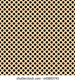 Tile vector pattern with black polka dots on yellow background