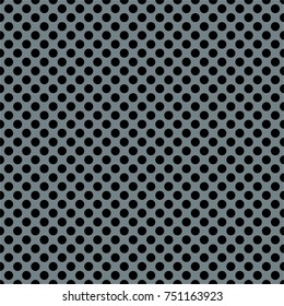 Tile vector pattern with black polka dots on dark background