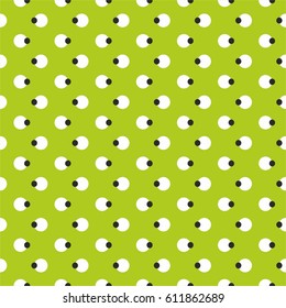 Tile vector pattern with black and white dots on green background like sheep on pasture