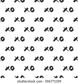 Tile vector pattern with black xo on white background