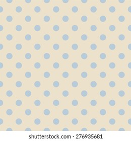 Tile vector pattern with blue polka dots on grey background
