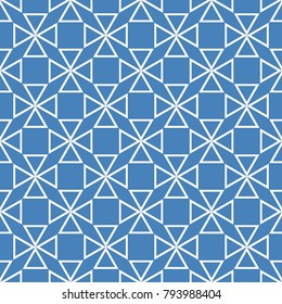 Tile vector pattern with blue and white background