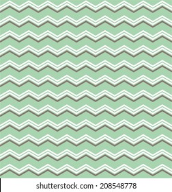 Tile vector pattern with brown and white zig zag print on green background