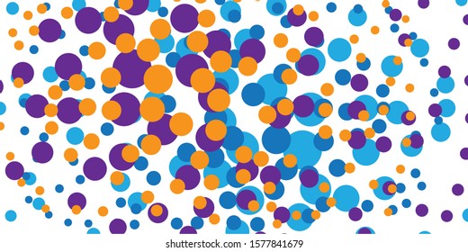 Tile vector pattern with colorful polka dots on white background