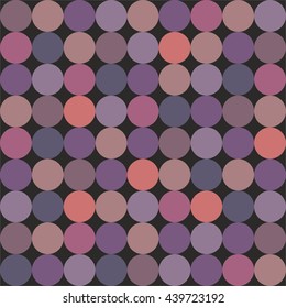 Tile vector pattern with colorful polka dots on black background for decoration wallpaper