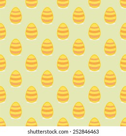 Tile vector pattern with easter eggs on green background for decoration wallpaper