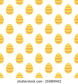 Tile vector pattern with easter eggs on white background for decoration wallpaper